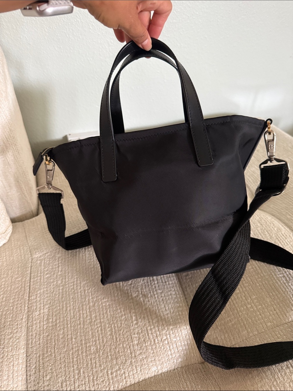 Bimba y Lola chihuahua Collection Black Nylon Small Bag Crossbody Tote - Picture 3 of 16